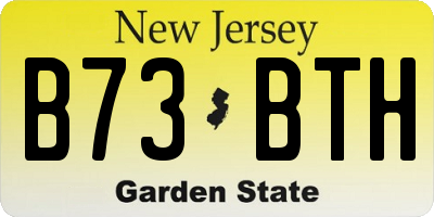NJ license plate B73BTH