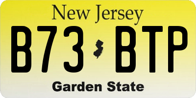 NJ license plate B73BTP