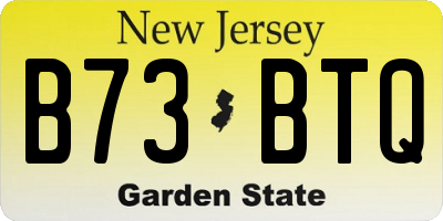 NJ license plate B73BTQ