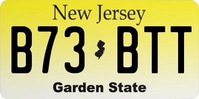 NJ license plate B73BTT
