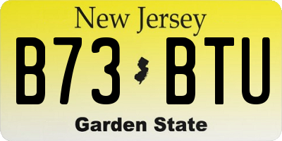 NJ license plate B73BTU