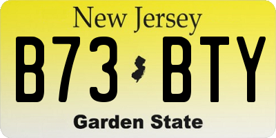 NJ license plate B73BTY