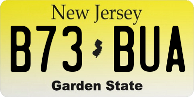 NJ license plate B73BUA