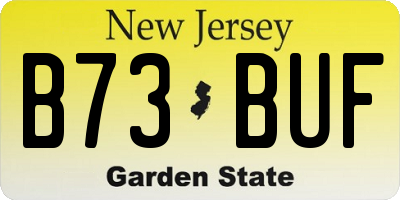 NJ license plate B73BUF