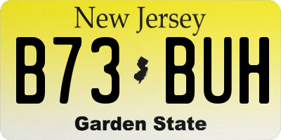 NJ license plate B73BUH