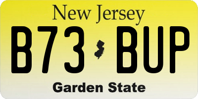 NJ license plate B73BUP