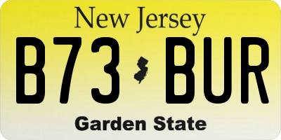 NJ license plate B73BUR