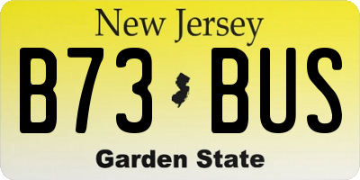 NJ license plate B73BUS