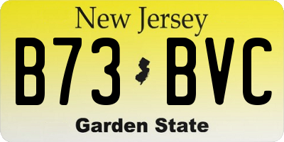 NJ license plate B73BVC