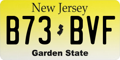 NJ license plate B73BVF