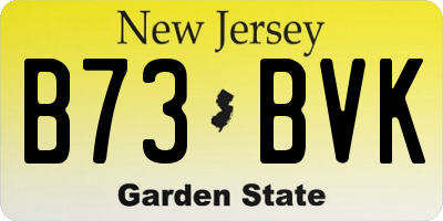 NJ license plate B73BVK