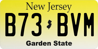 NJ license plate B73BVM