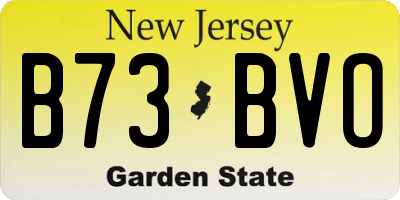 NJ license plate B73BVO
