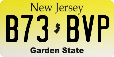 NJ license plate B73BVP