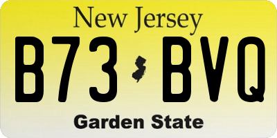 NJ license plate B73BVQ