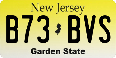 NJ license plate B73BVS