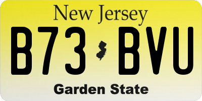 NJ license plate B73BVU
