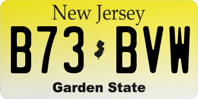NJ license plate B73BVW