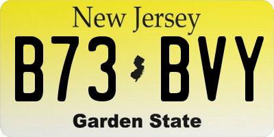 NJ license plate B73BVY