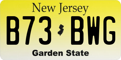 NJ license plate B73BWG