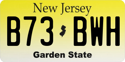 NJ license plate B73BWH