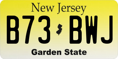 NJ license plate B73BWJ