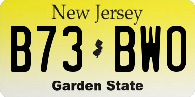 NJ license plate B73BWO