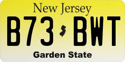 NJ license plate B73BWT