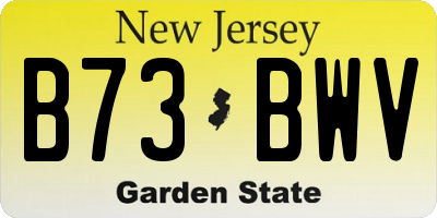 NJ license plate B73BWV