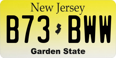 NJ license plate B73BWW
