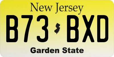 NJ license plate B73BXD