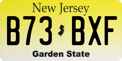 NJ license plate B73BXF