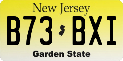 NJ license plate B73BXI