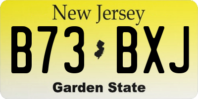 NJ license plate B73BXJ