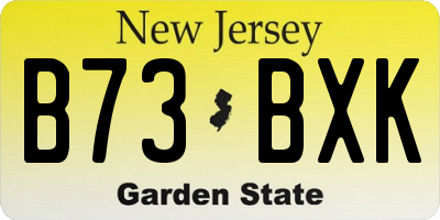 NJ license plate B73BXK