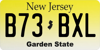 NJ license plate B73BXL