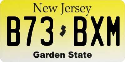 NJ license plate B73BXM