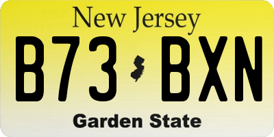 NJ license plate B73BXN