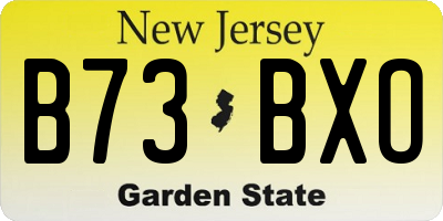 NJ license plate B73BXO