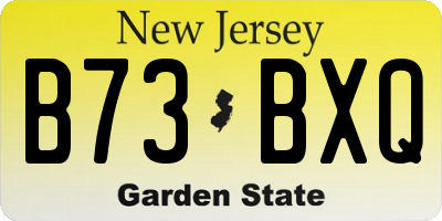 NJ license plate B73BXQ