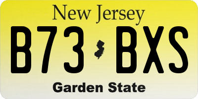 NJ license plate B73BXS