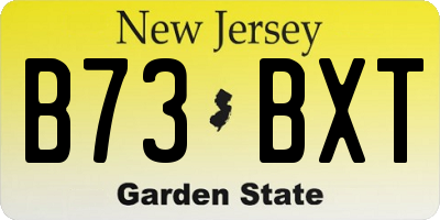 NJ license plate B73BXT