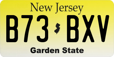 NJ license plate B73BXV