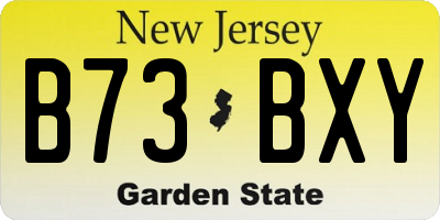 NJ license plate B73BXY