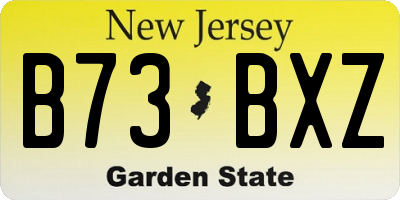 NJ license plate B73BXZ
