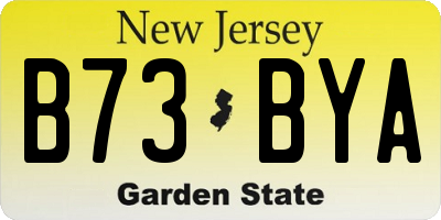 NJ license plate B73BYA