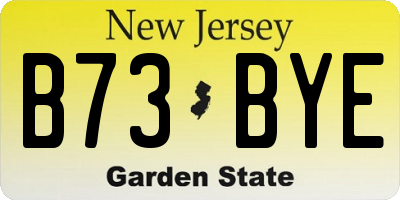 NJ license plate B73BYE