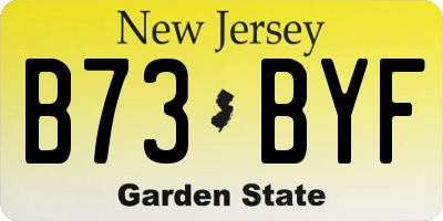 NJ license plate B73BYF