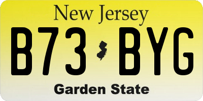 NJ license plate B73BYG