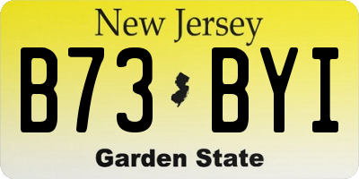 NJ license plate B73BYI